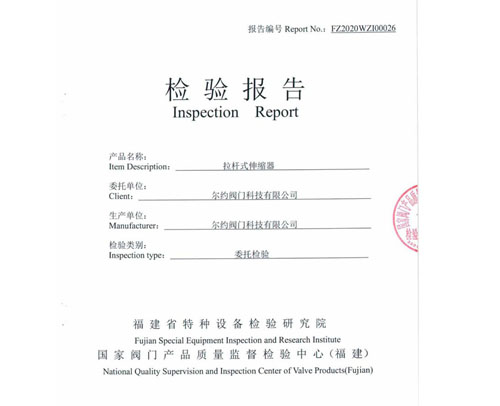 拉桿式伸縮節檢驗報告